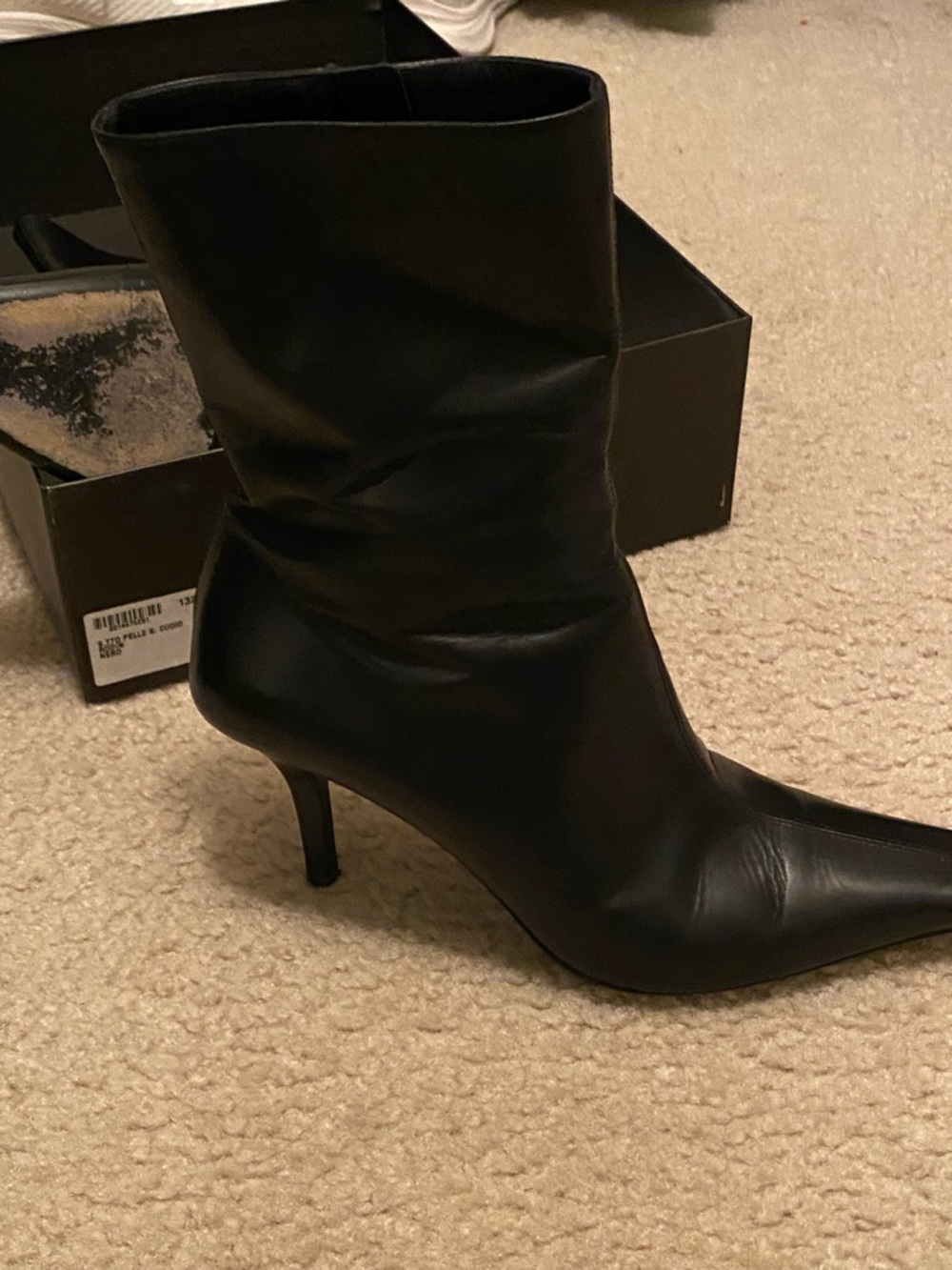 Vintage Gucci Black Pointed Toe Mid-Calf Stiletto Boots - Picture 8 of 8